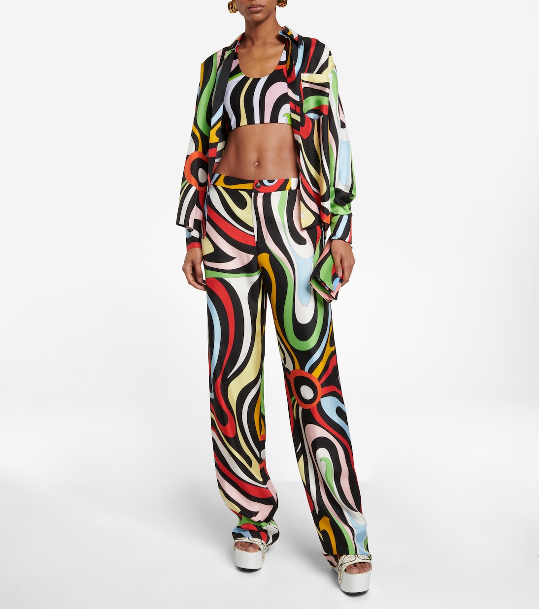 Printed cropped tank top | Pucci