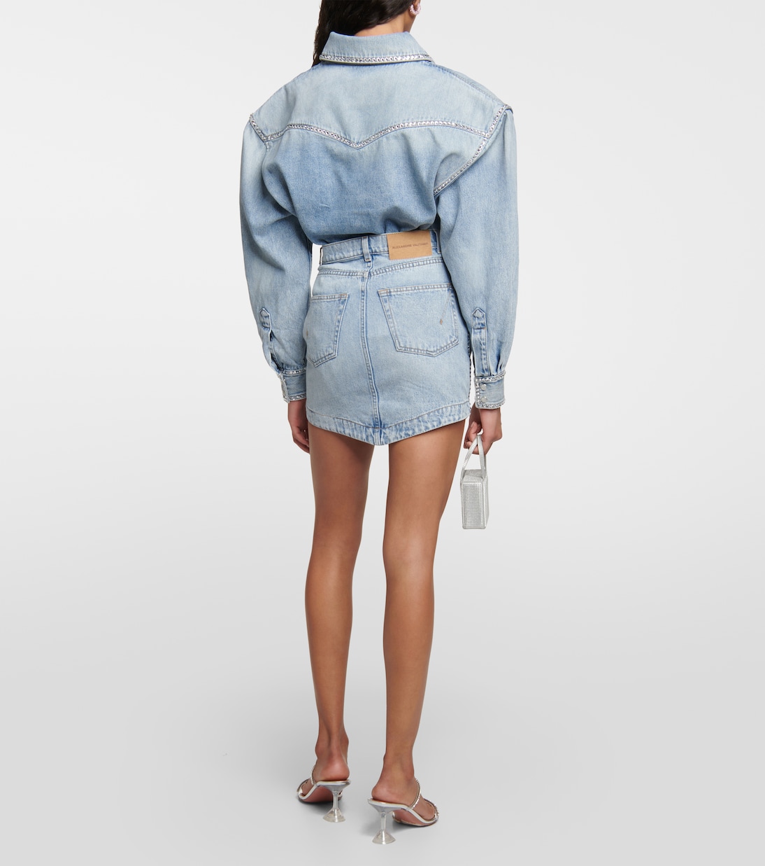 Embellished denim miniskirt | Alexandre Vauthier