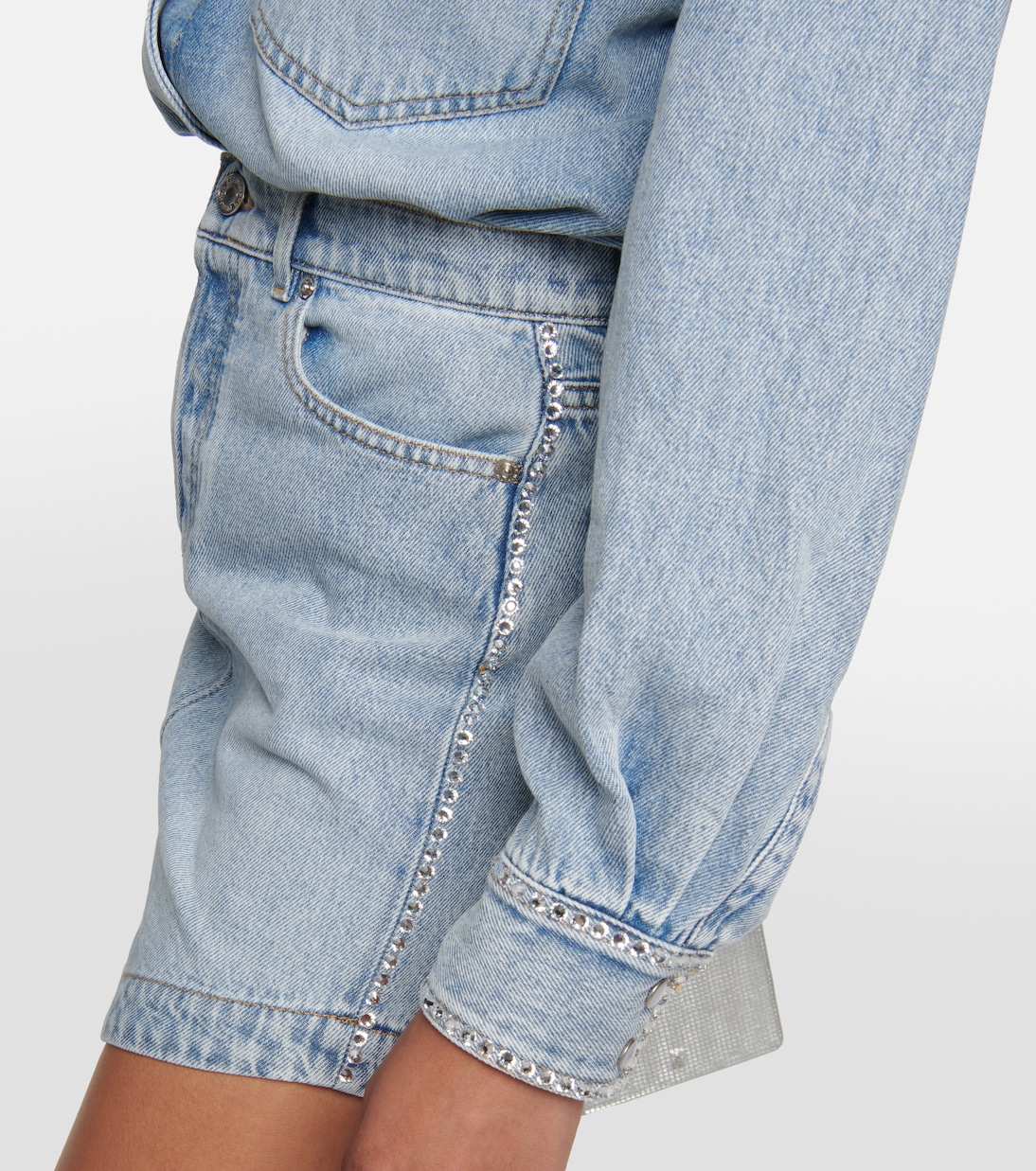 Embellished denim miniskirt | Alexandre Vauthier