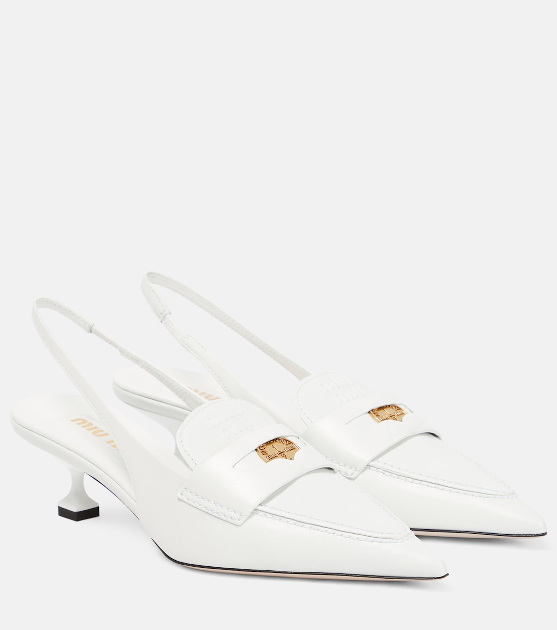 Mocassini slingback in pelle | Miu Miu