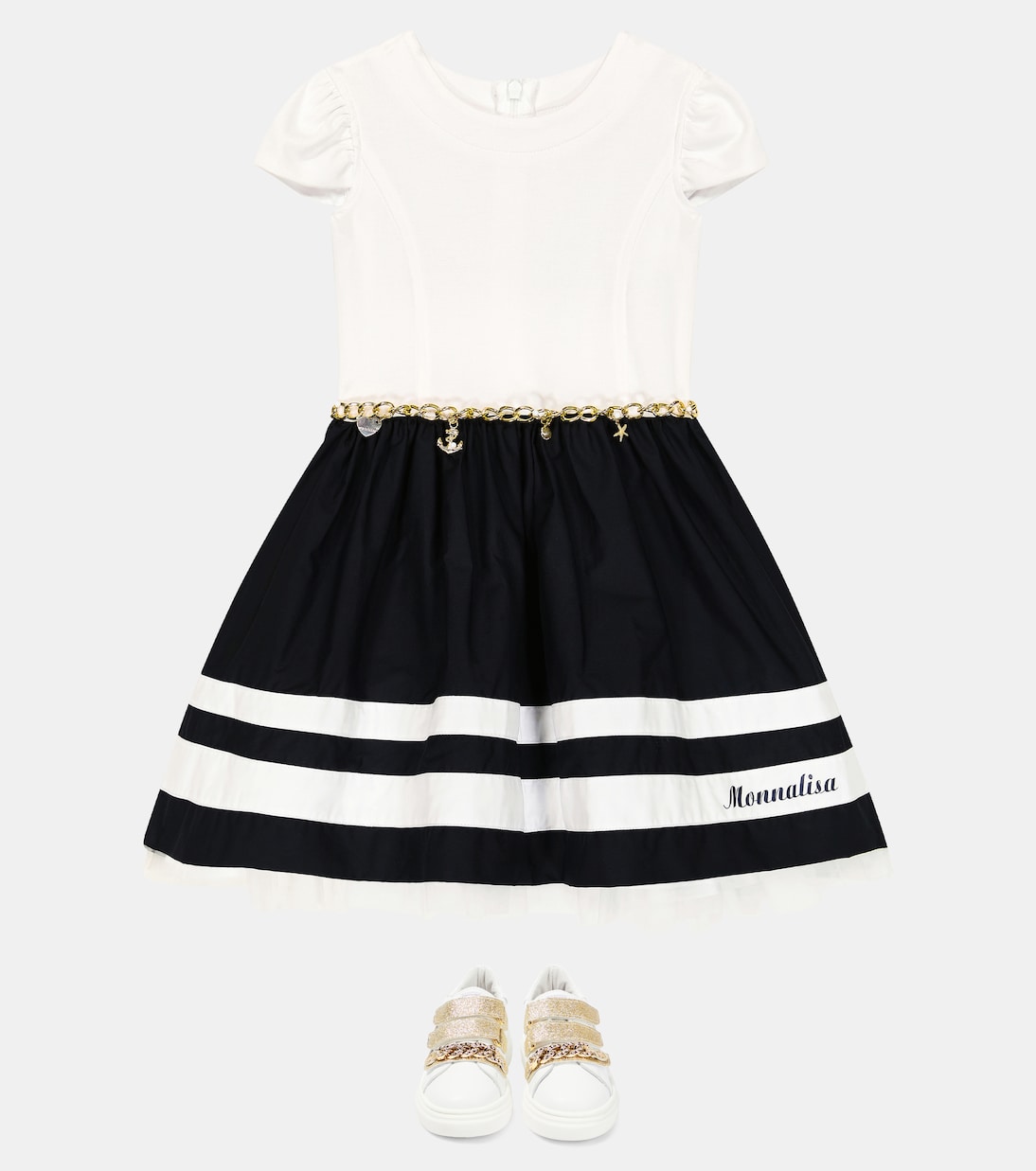 Abito in cotone a righe | Monnalisa