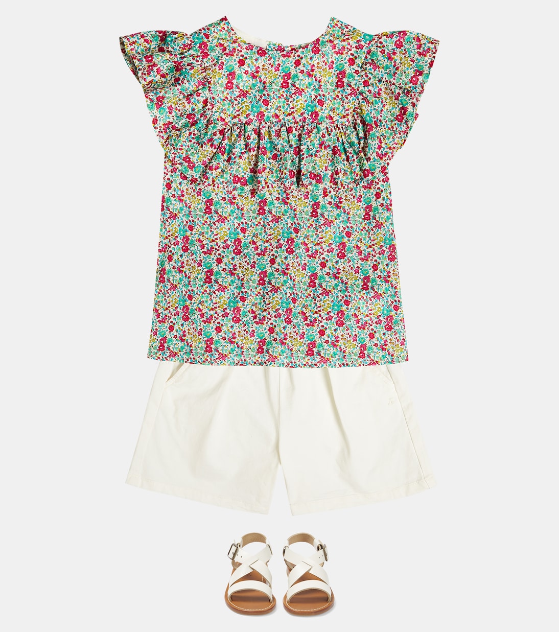 Top Bianca in cotone con stampa | Bonpoint