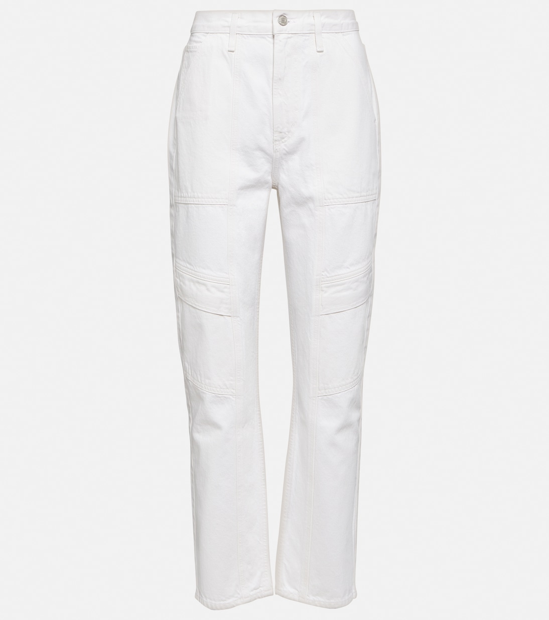Cooper high-rise denim cargo pants in white - Agolde | Mytheresa