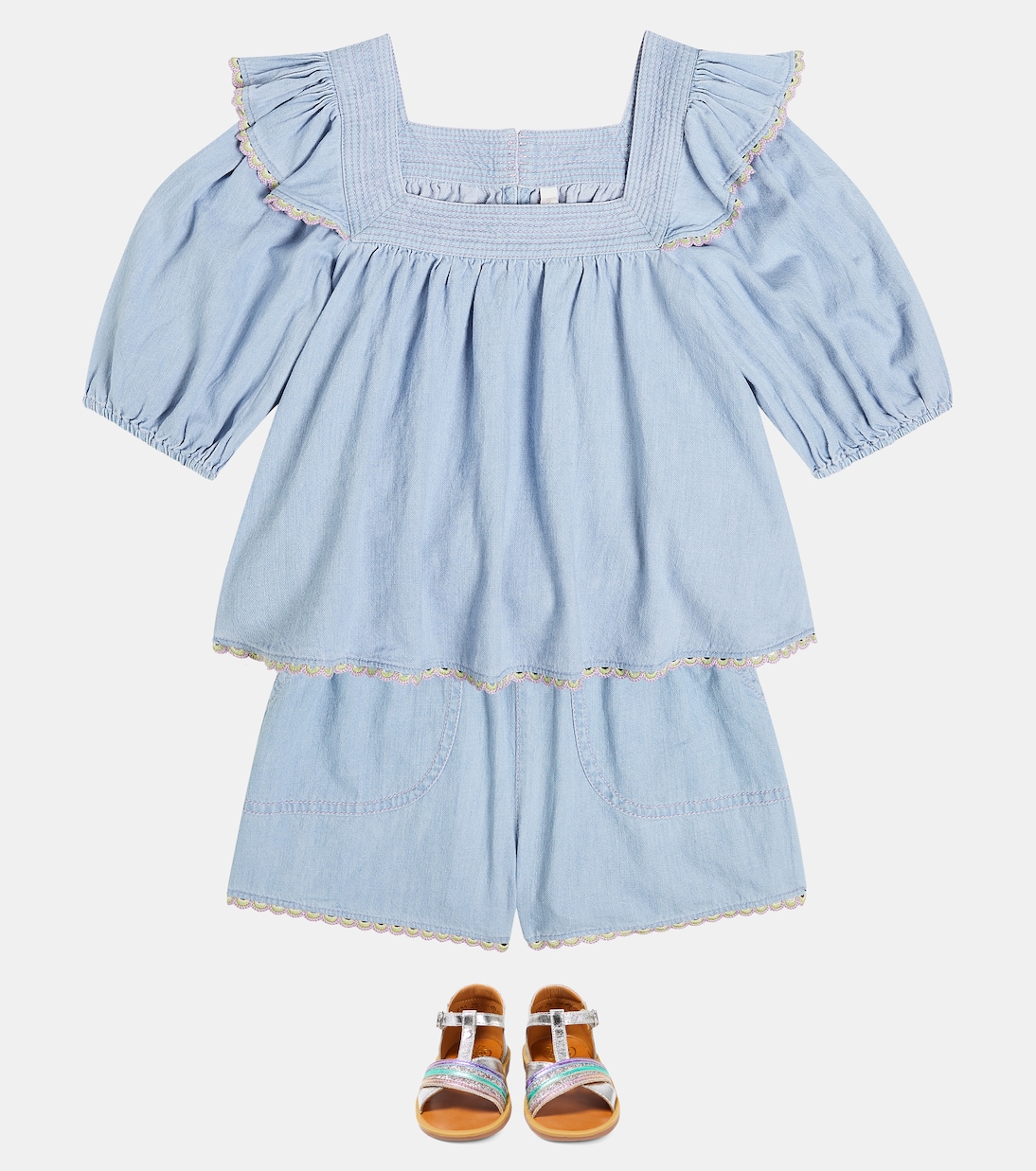 Top Halcyon en jean | Zimmermann Kids