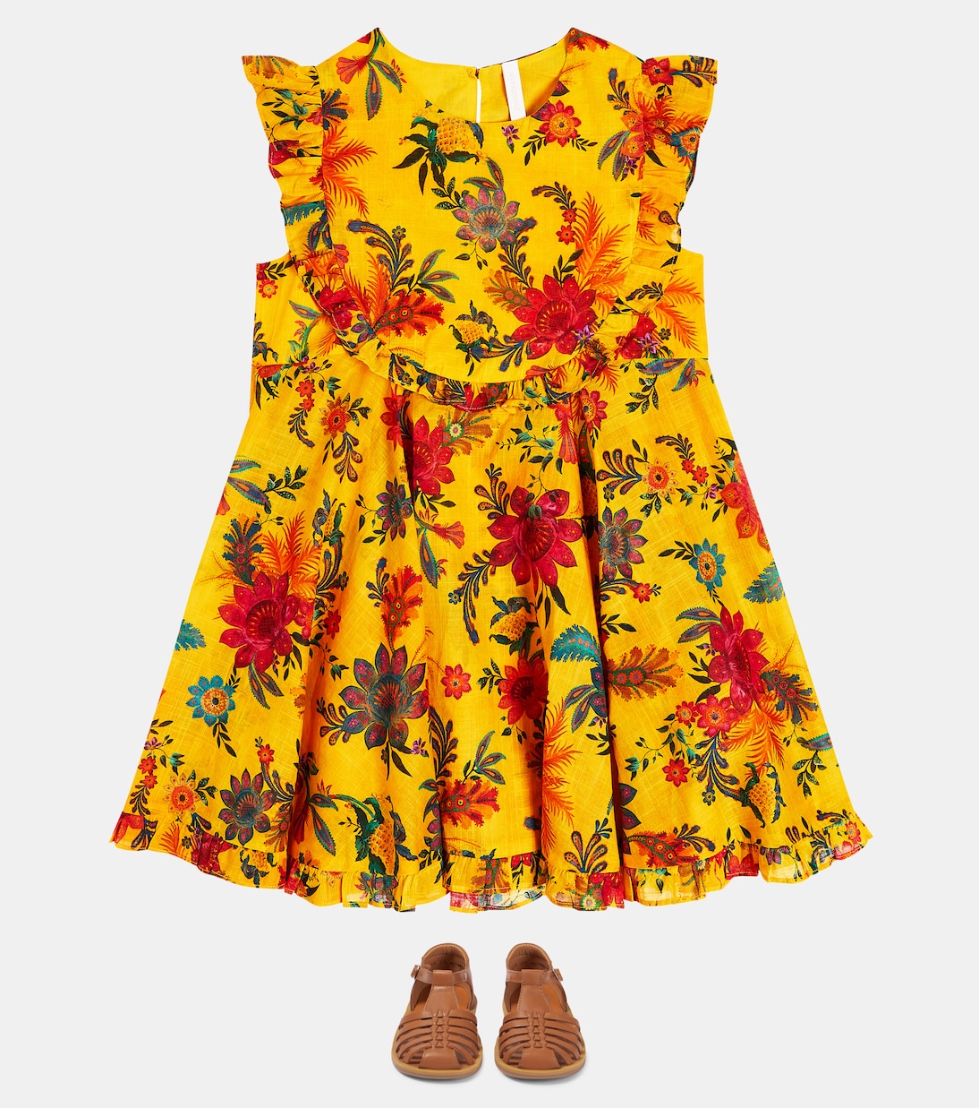 Abito Ginger Tier in cotone con stampa | Zimmermann Kids
