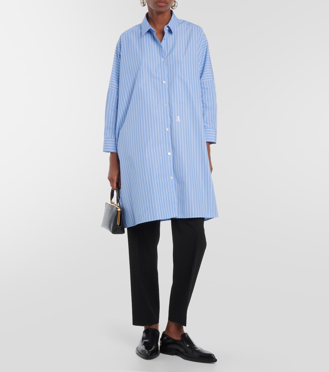 Camicia in popeline di cotone a righe | Jil Sander