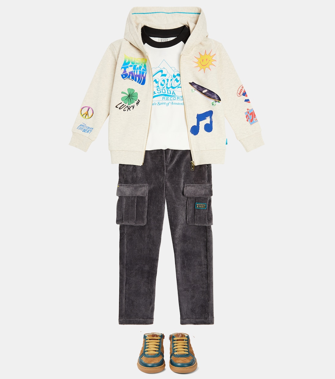 T-shirt in jersey di cotone con stampa | Scotch & Soda Kids