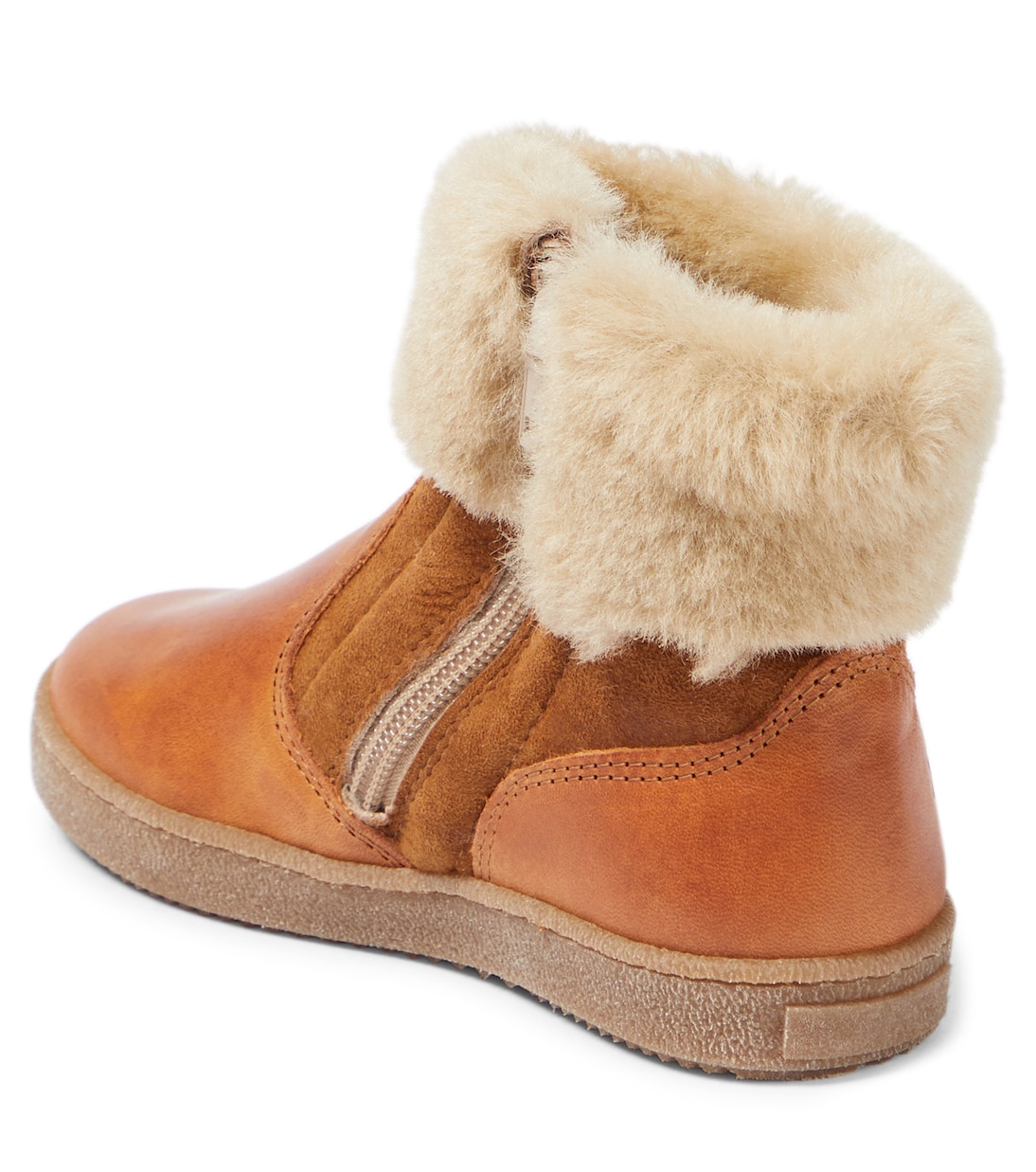 Shearling-trimmed leather and suede ankle boots | PèPè