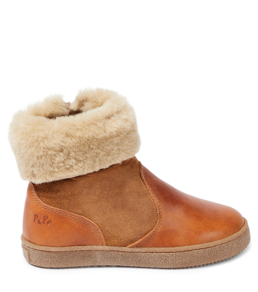 Shearling-trimmed leather and suede ankle boots | PèPè
