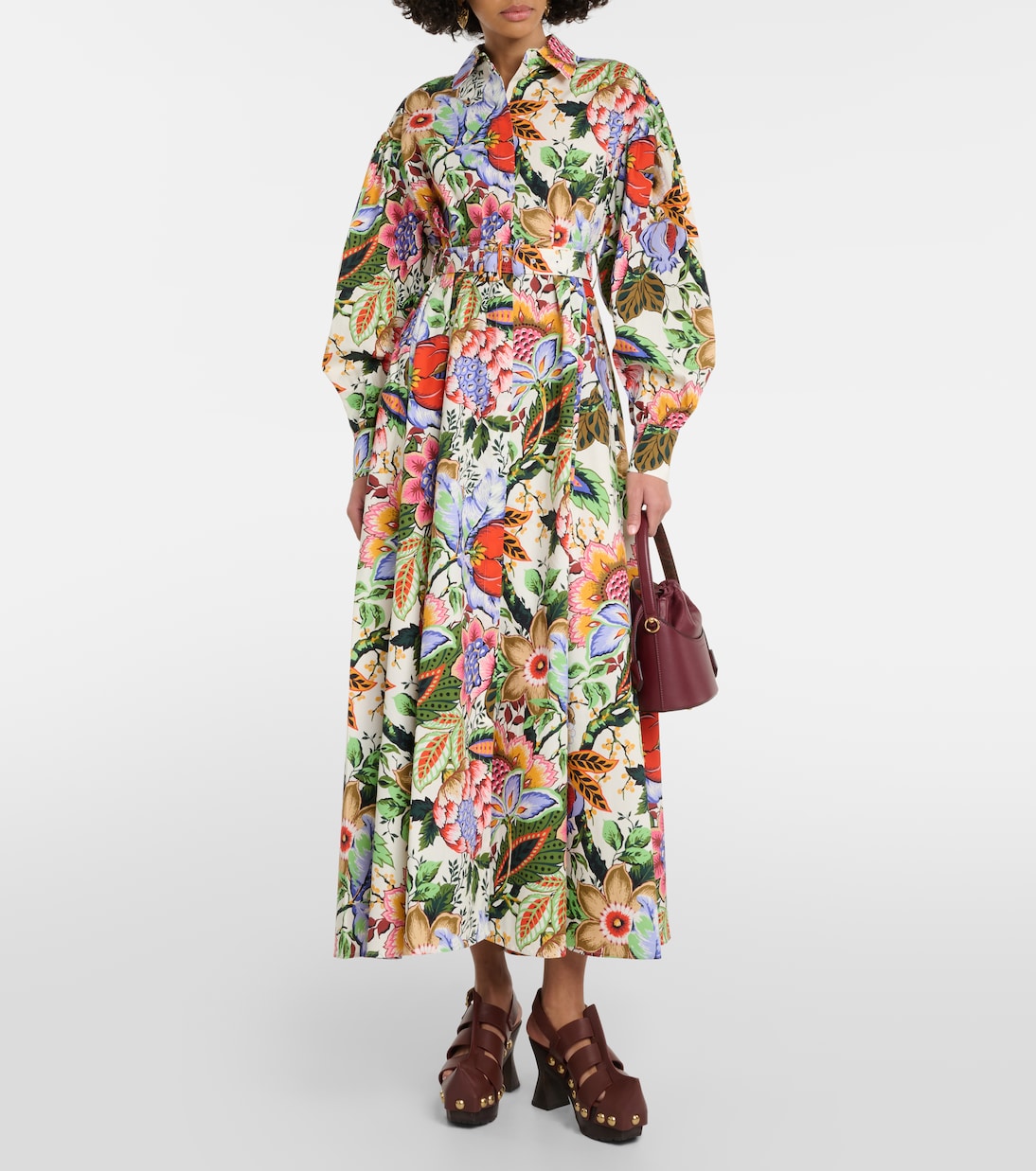 Vestido camisero midi de algodón floral | Etro