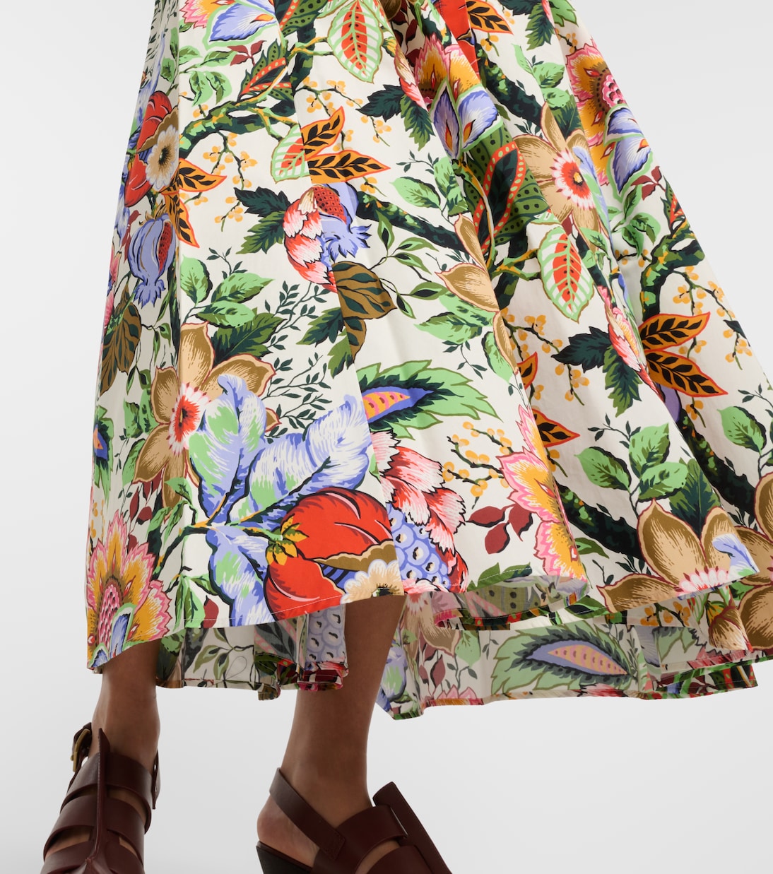 Vestido camisero midi de algodón floral | Etro