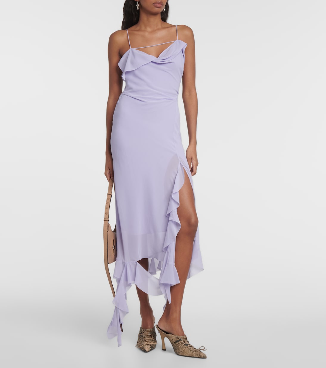 Ruffled asymmetric midi dress | Acne Studios