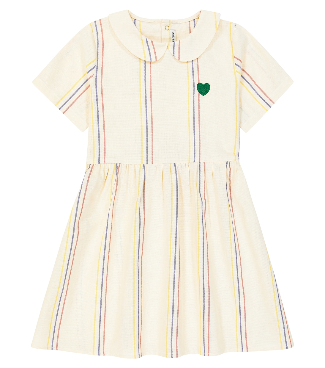 Abito in cotone e lino a righe | Mini Rodini