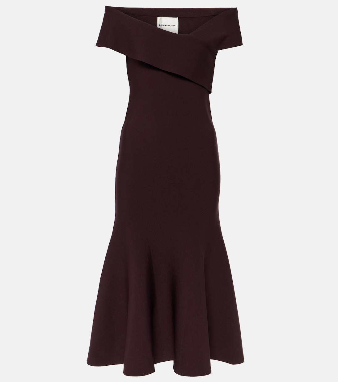 Asymmetric off-shoulder midi dress | Roland Mouret
