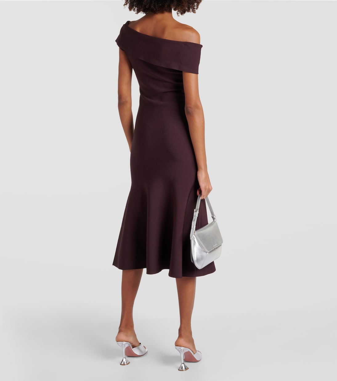 Asymmetric off-shoulder midi dress | Roland Mouret