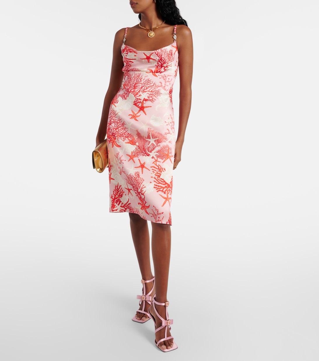 Barocco Sea silk satin minidress | Versace