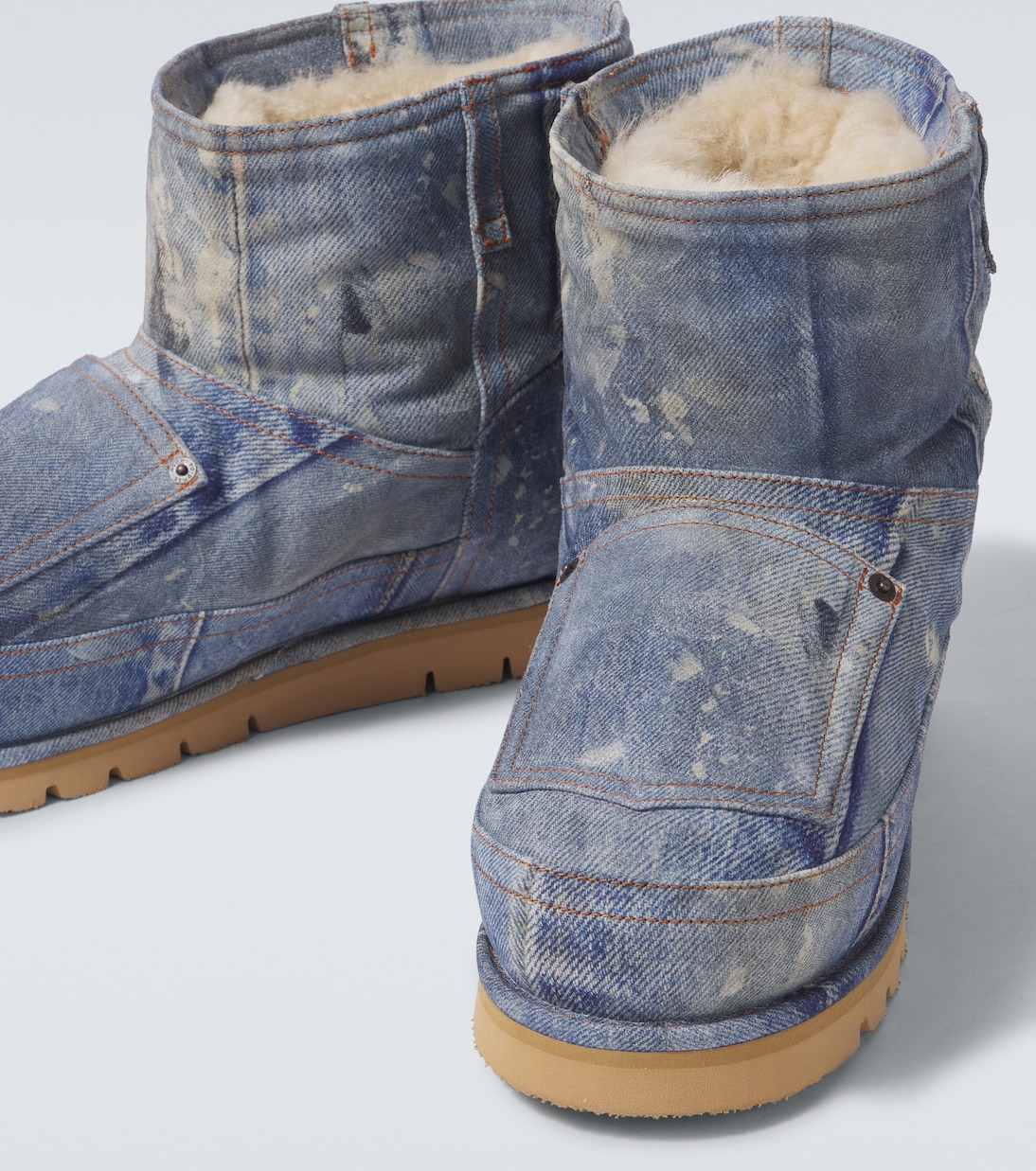 Botas de nieve de piel trompe l'oeil | Acne Studios