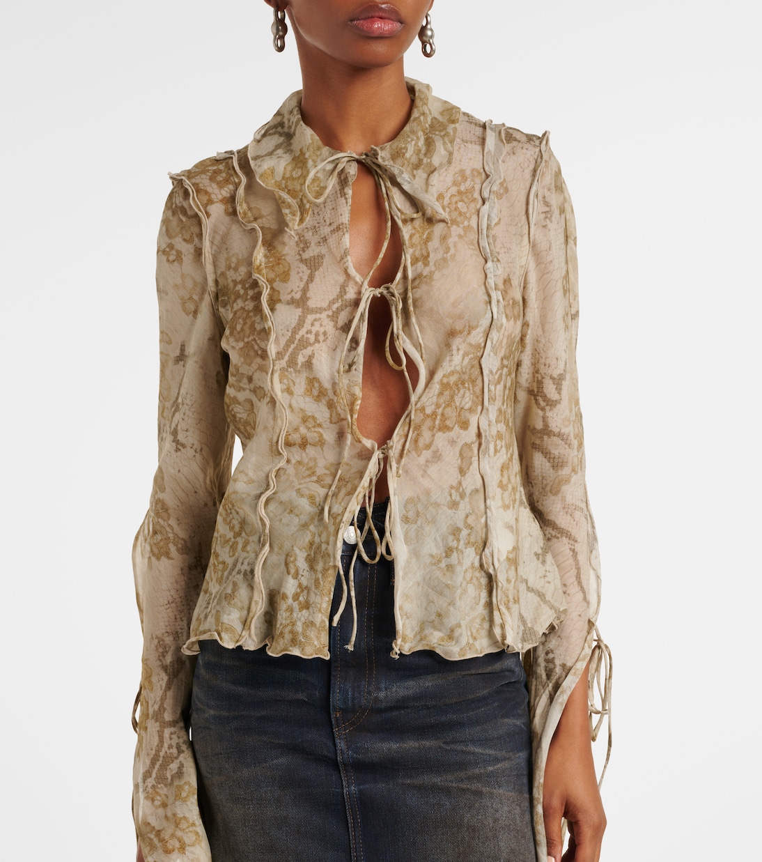 Top in chiffon di cotone e seta | Acne Studios