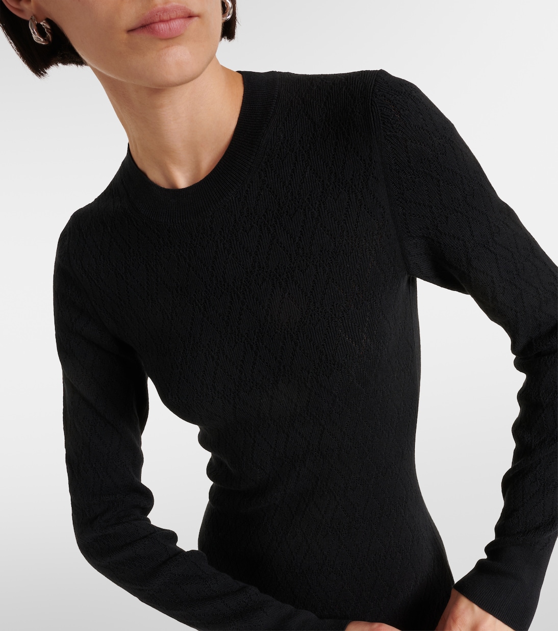 Knitted cotton and wool midi dress | Ami Paris