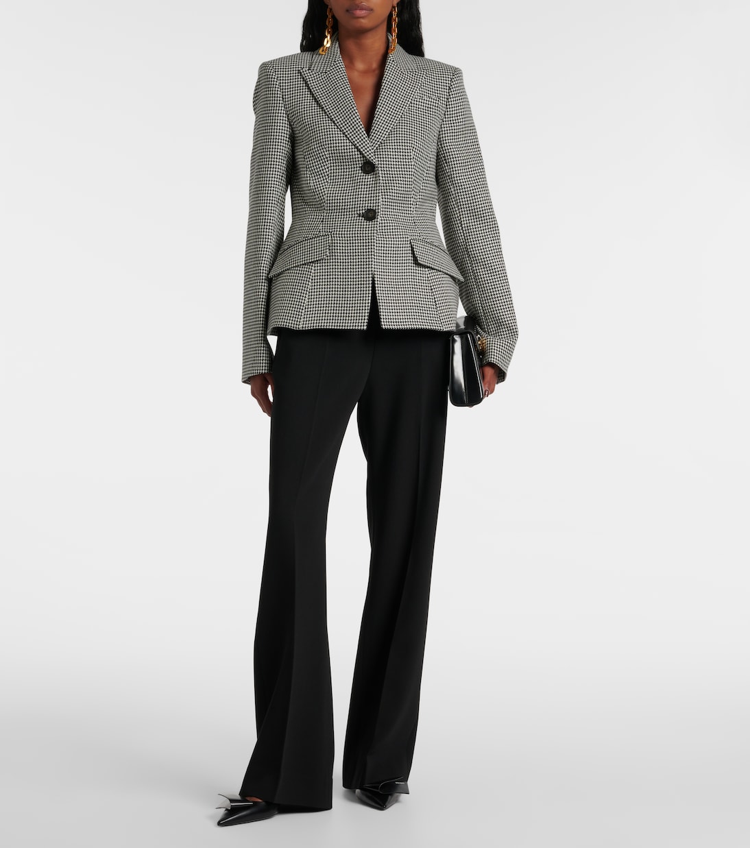 Tailored houndstooth wool blazer | Erdem