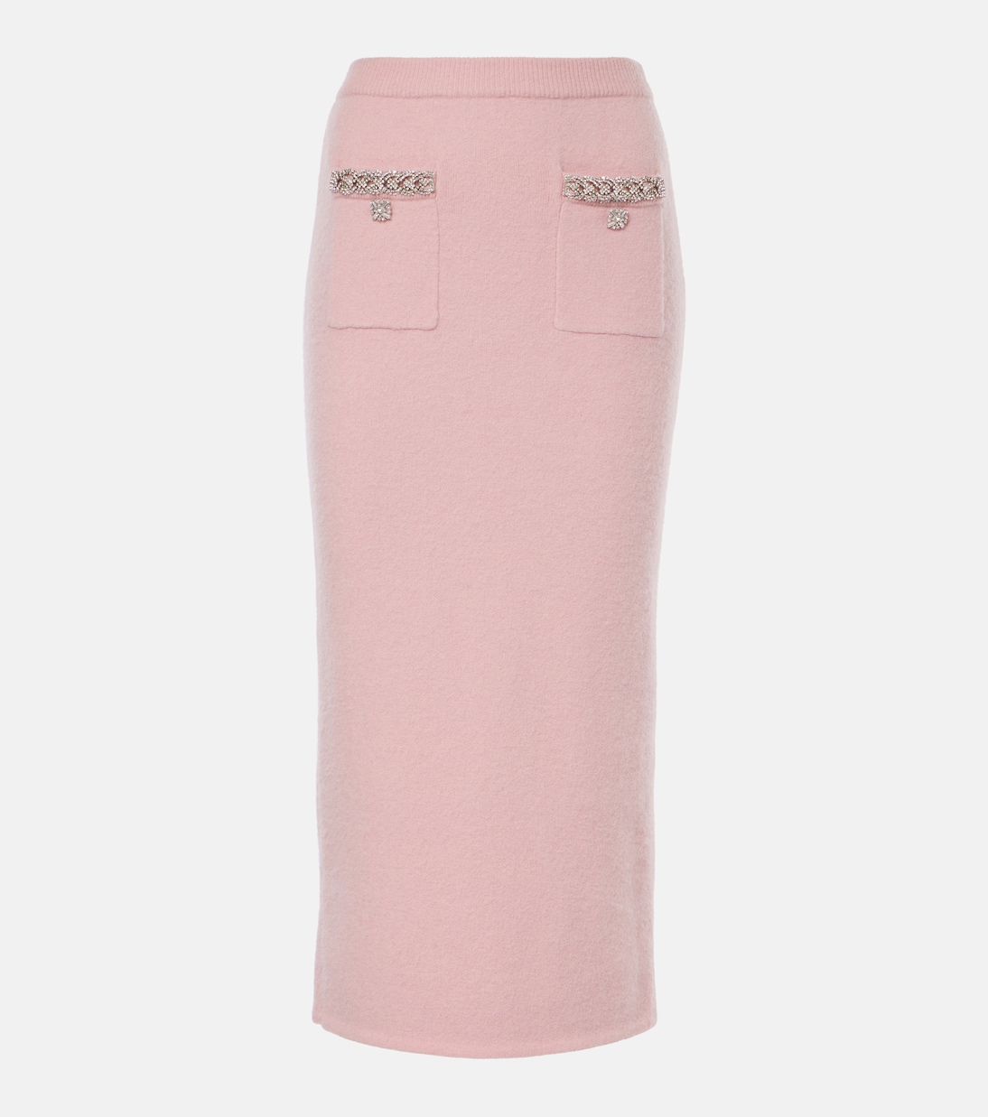 Embellished knitted midi skirt | Self-Portrait