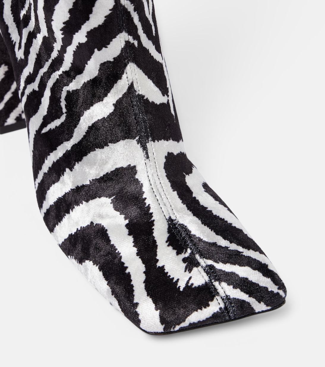 Bottes Marine Stretch 95 en velours | Amina Muaddi