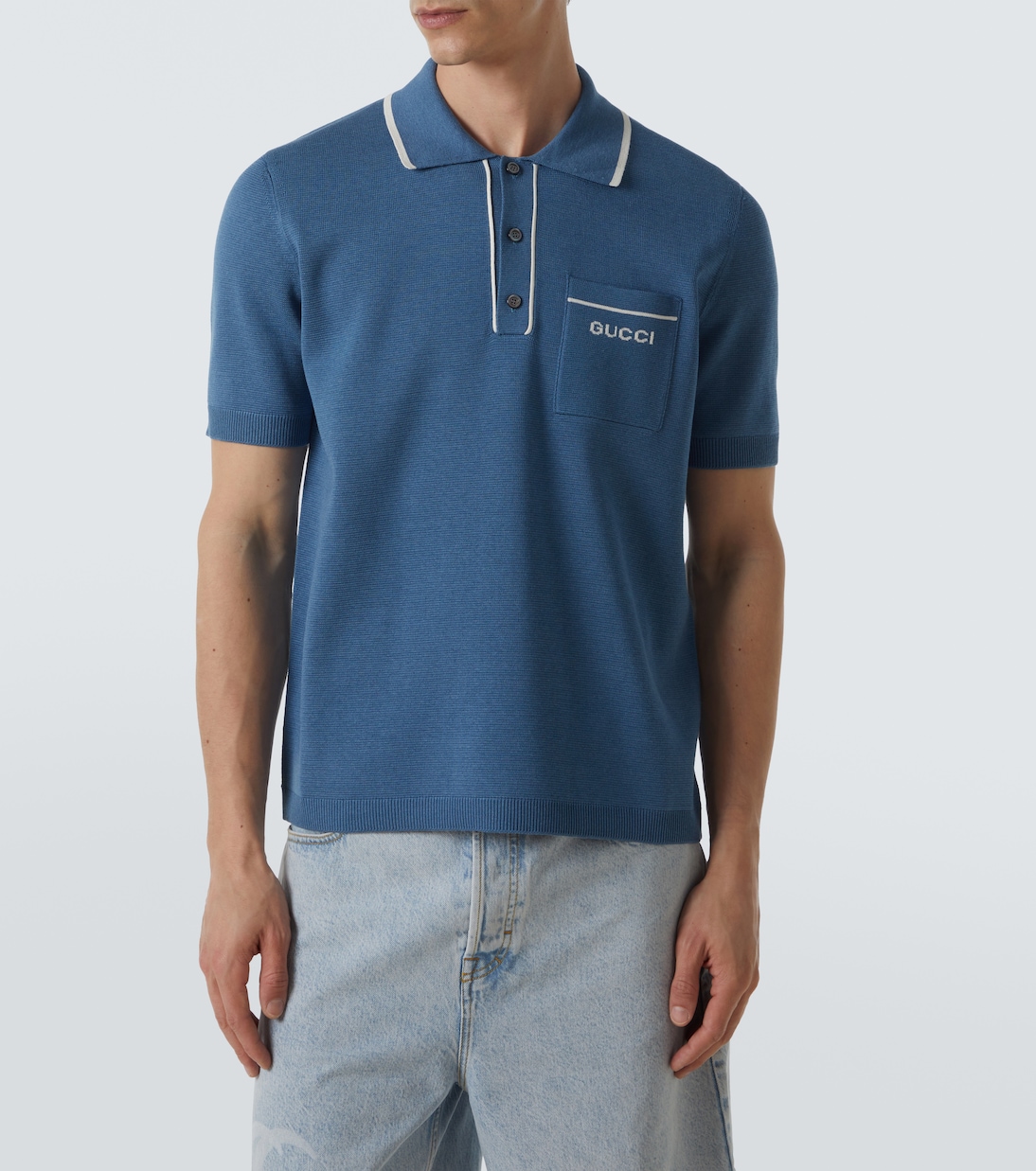 Polo in seta e cotone | Gucci