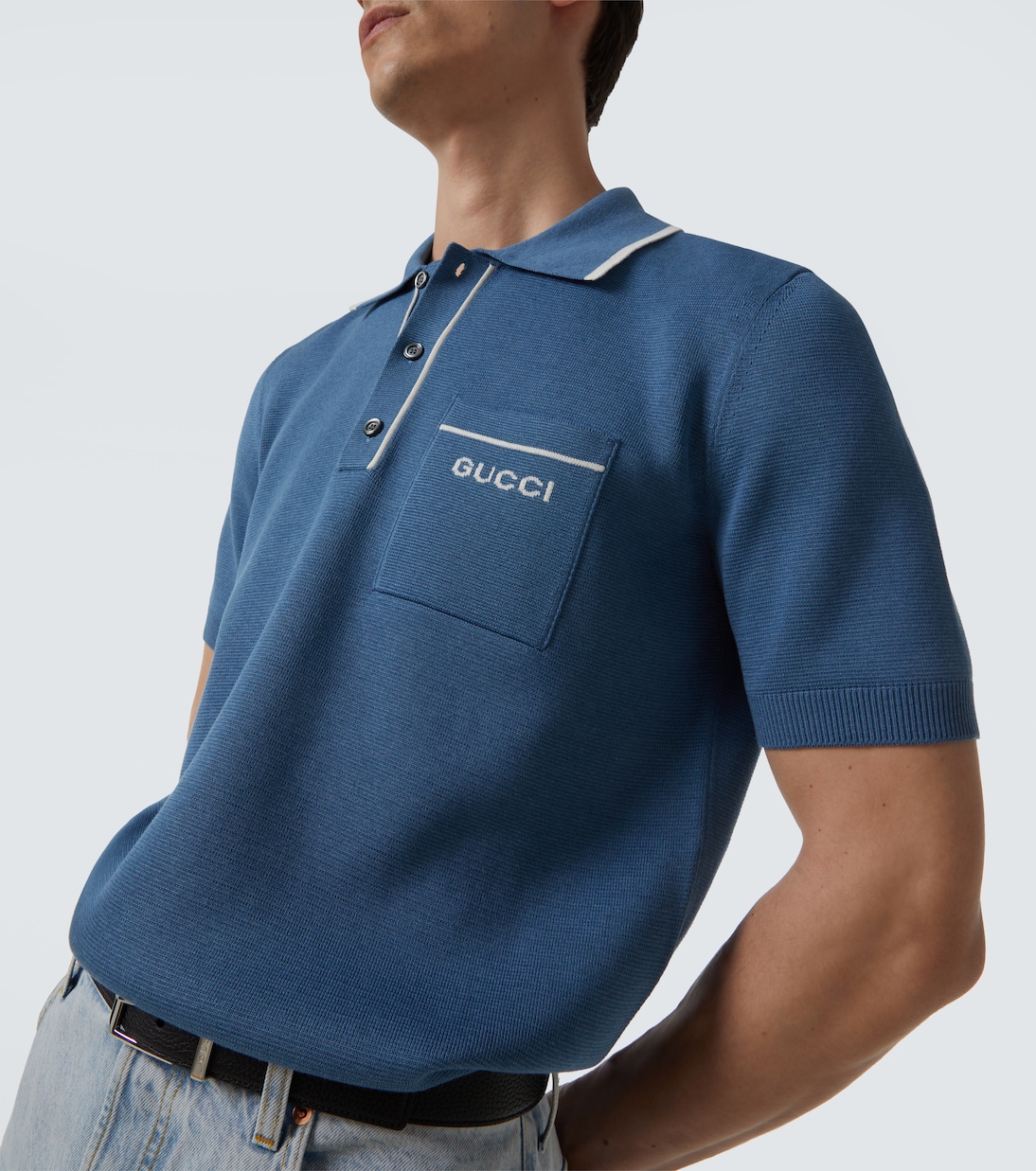 Polo in seta e cotone | Gucci