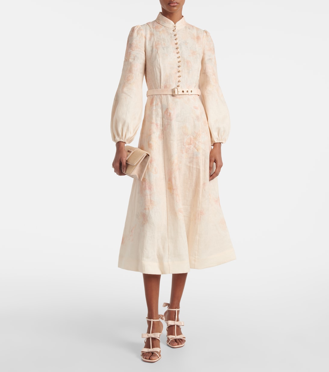 Abito midi in lino con stampa | Zimmermann