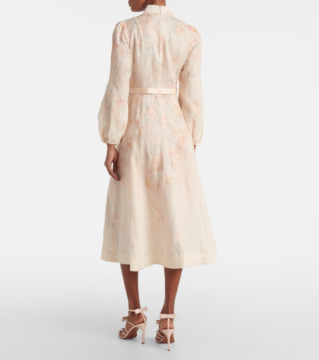 Abito midi in lino con stampa | Zimmermann