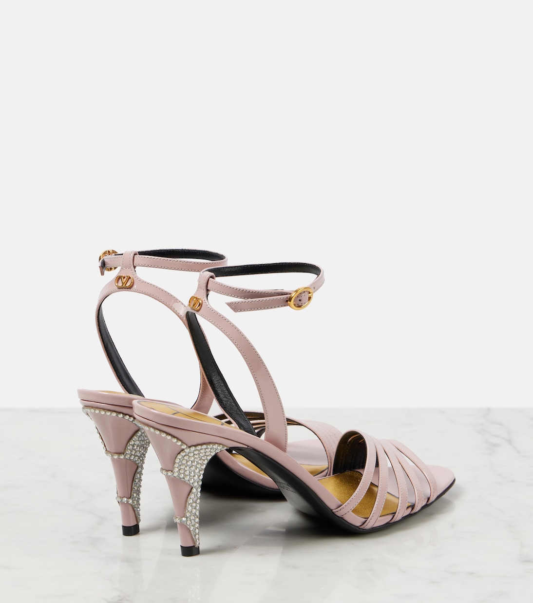 Ladycrush crystal-embellished leather sandals | Valentino Garavani
