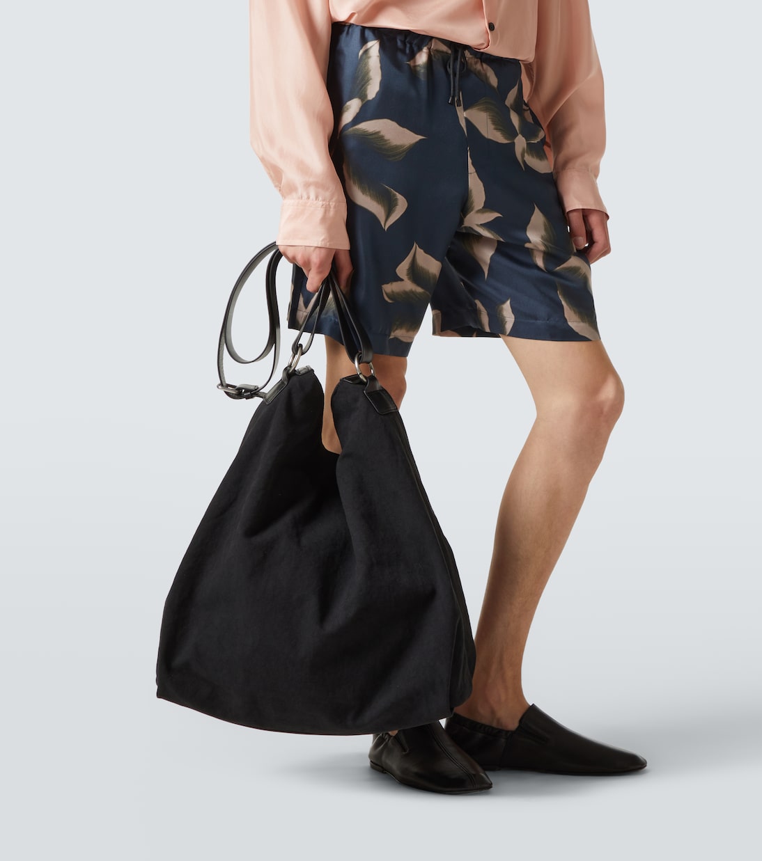 Borsa a spalla in canvas con pelle | Dries Van Noten