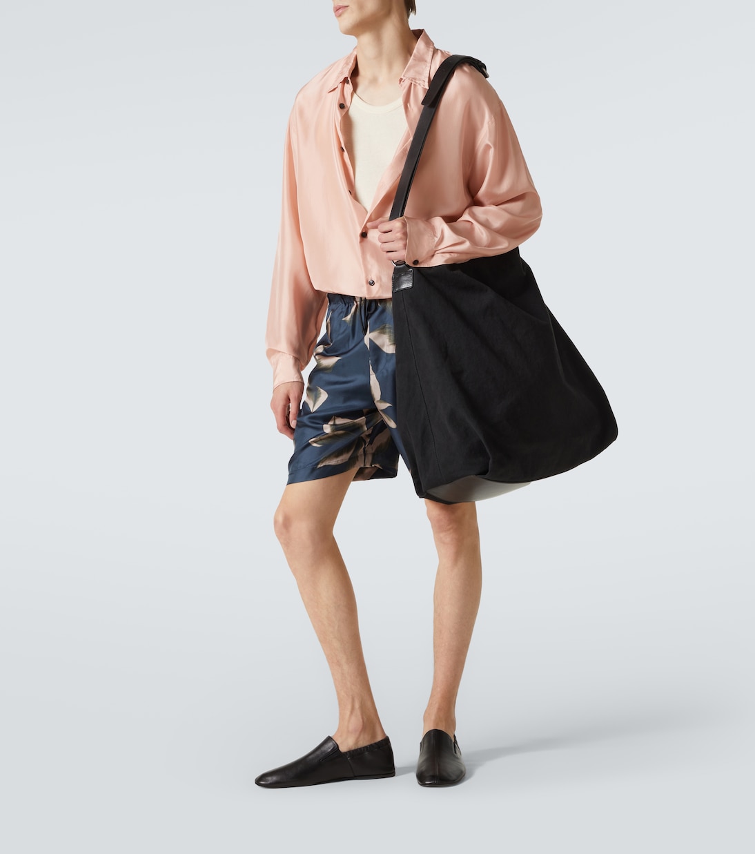 Borsa a spalla in canvas con pelle | Dries Van Noten