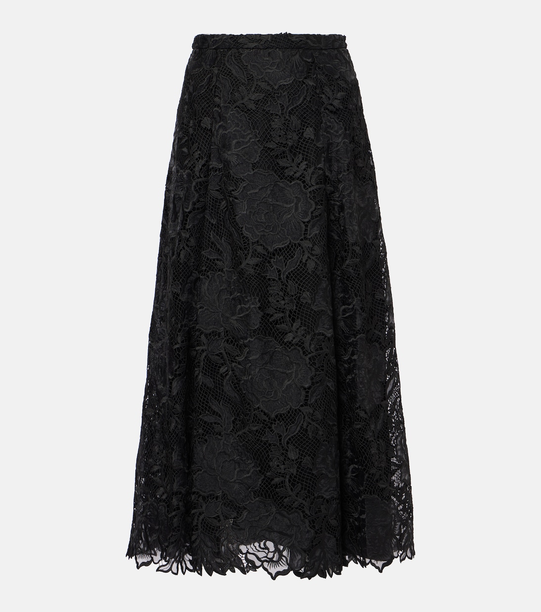 Falda midi de encaje floral | Erdem