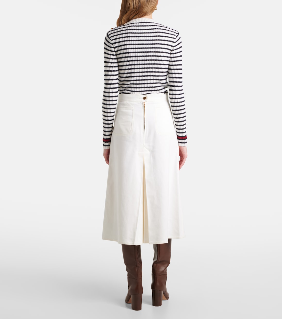 Falda midi Renoir de algodón plisada | Max Mara