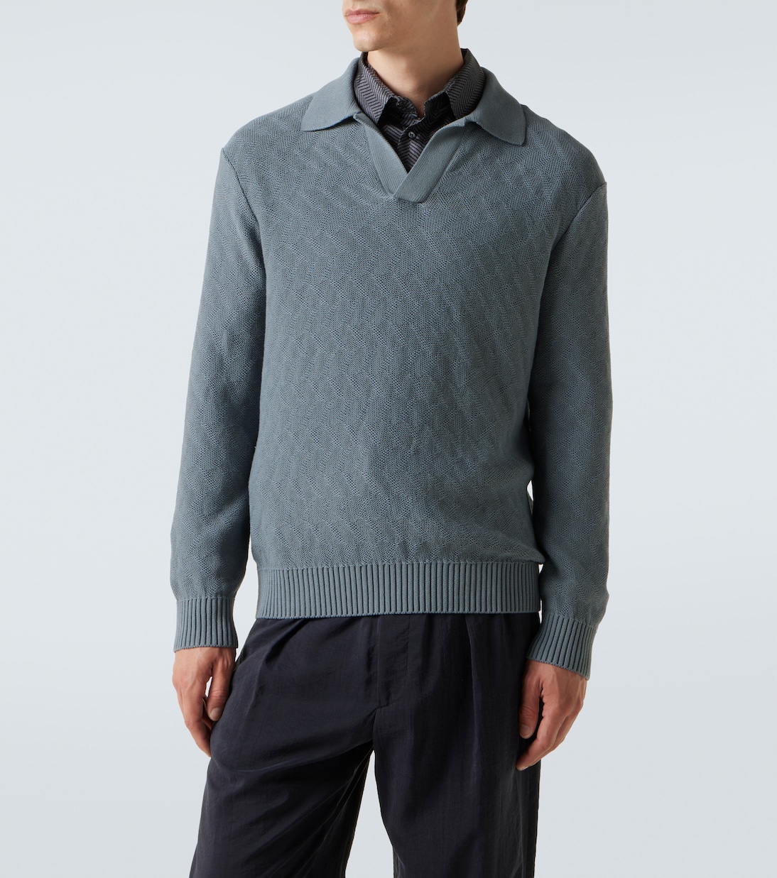 Polo en jacquard de coton | Giorgio Armani