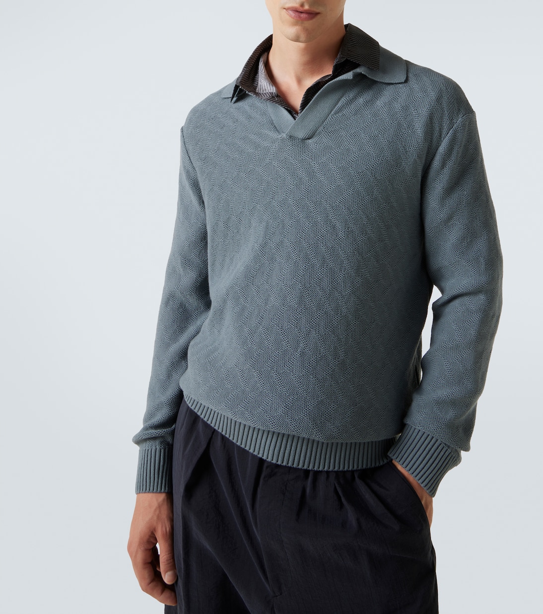 Polo en jacquard de coton | Giorgio Armani