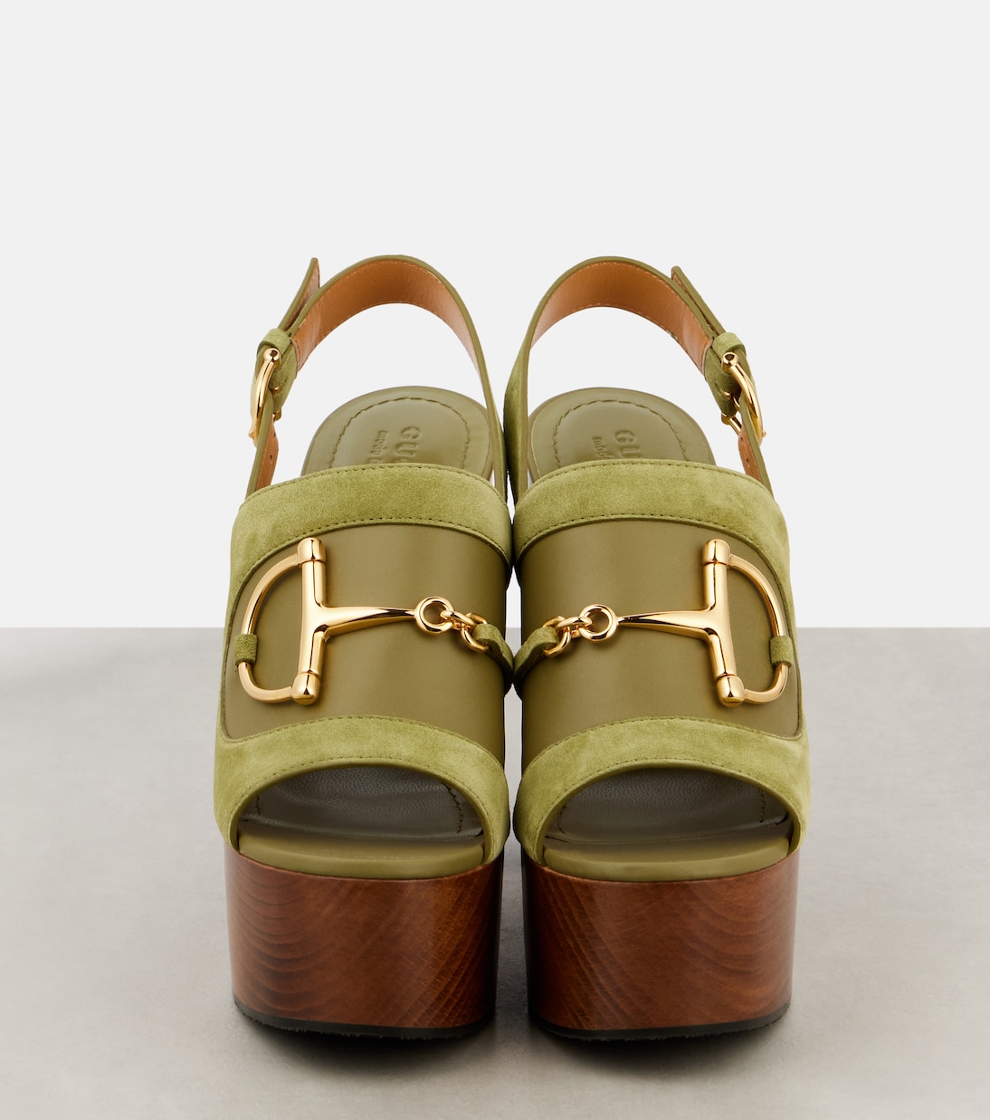 Sandales Horsebit à plateau en daim | Gucci