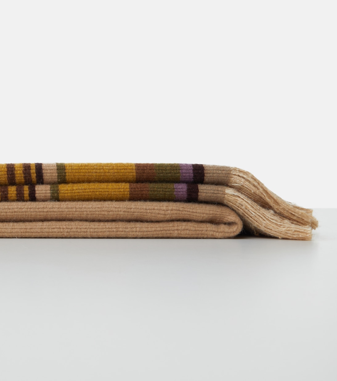 Grottesco striped silk and wool-blend blanket | The House of Lyria