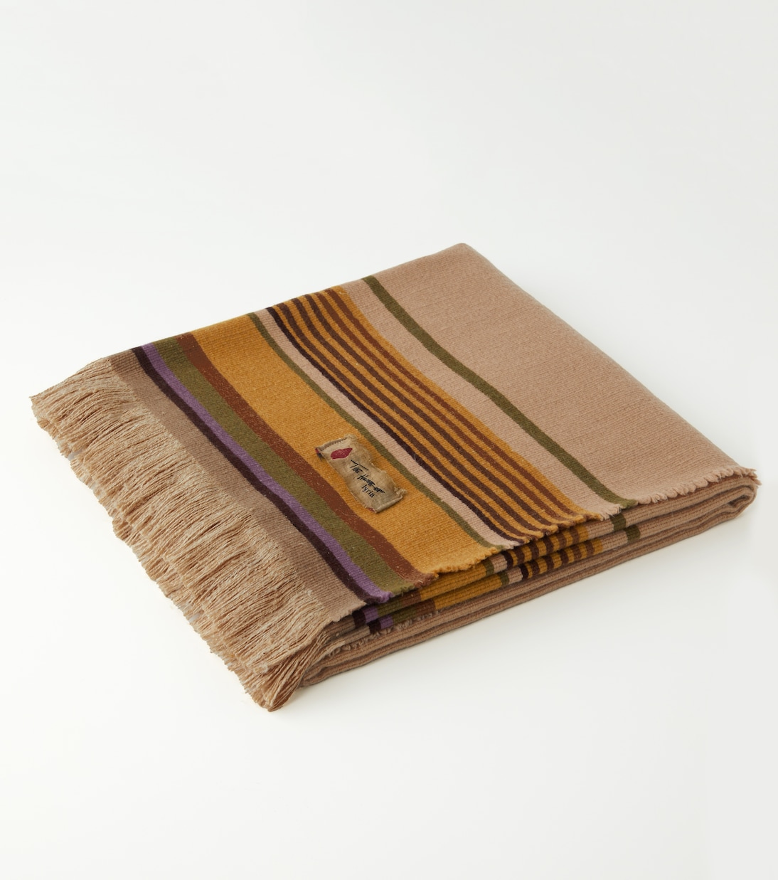 Grottesco striped silk and wool-blend blanket | The House of Lyria