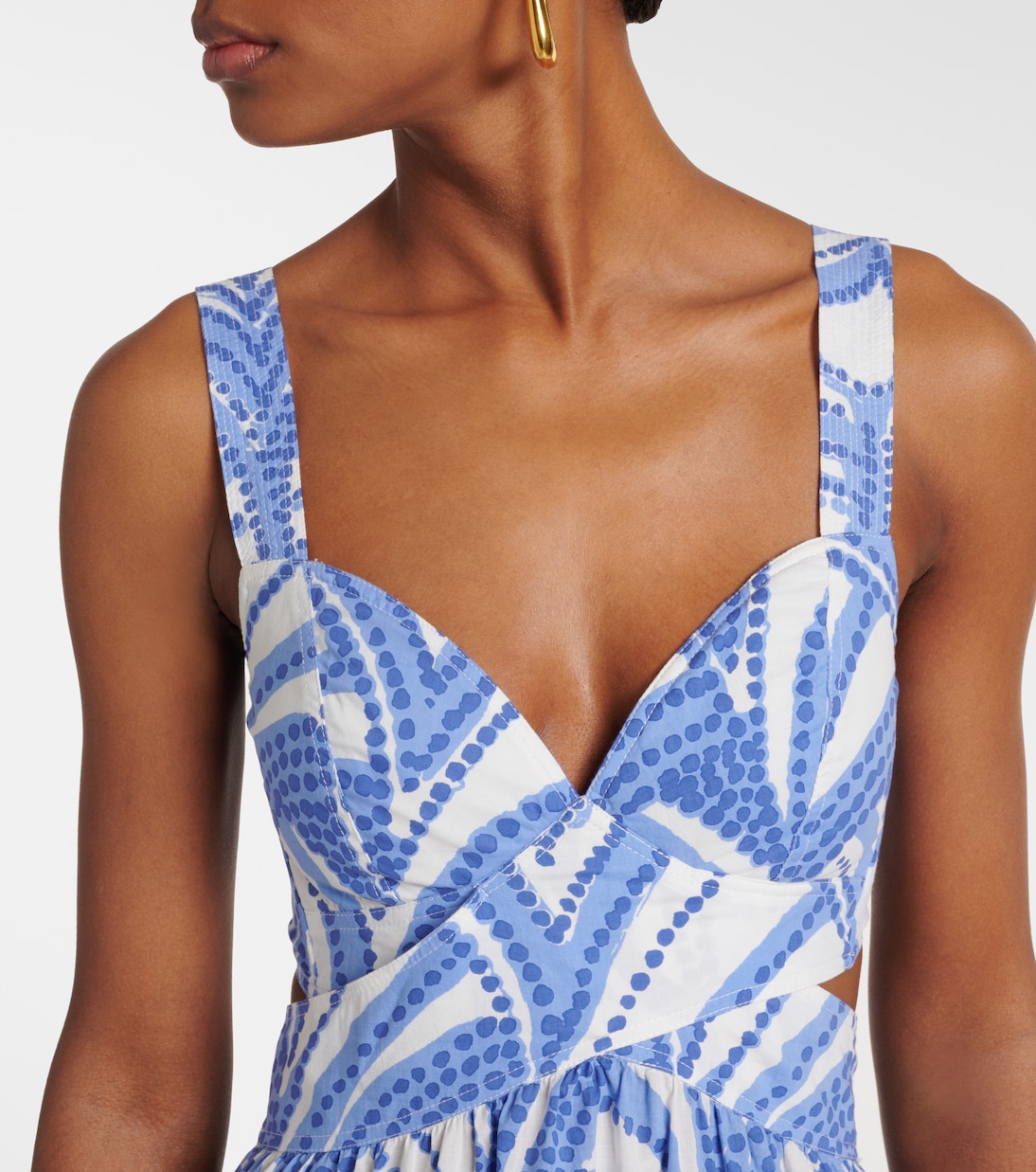 Abito midi Coco in cotone con stampa | Poupette St Barth