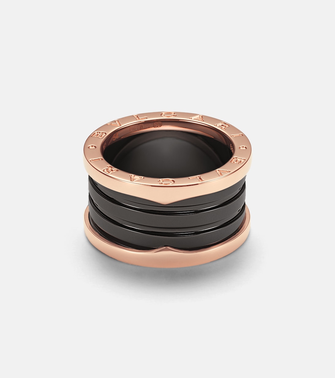 Bague B.zero1 en or rose 18 ct et céramique | Bvlgari