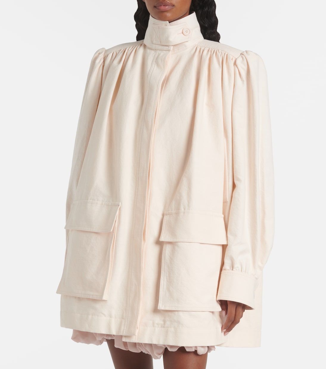 Chaqueta en lona de algodón fruncida | Chloé