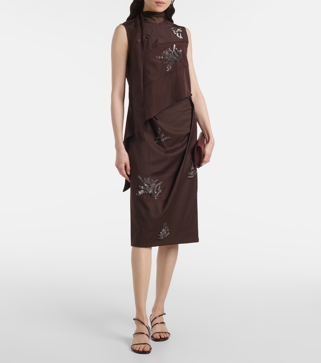 Top asimmetrico con sciarpa | Jacques Wei