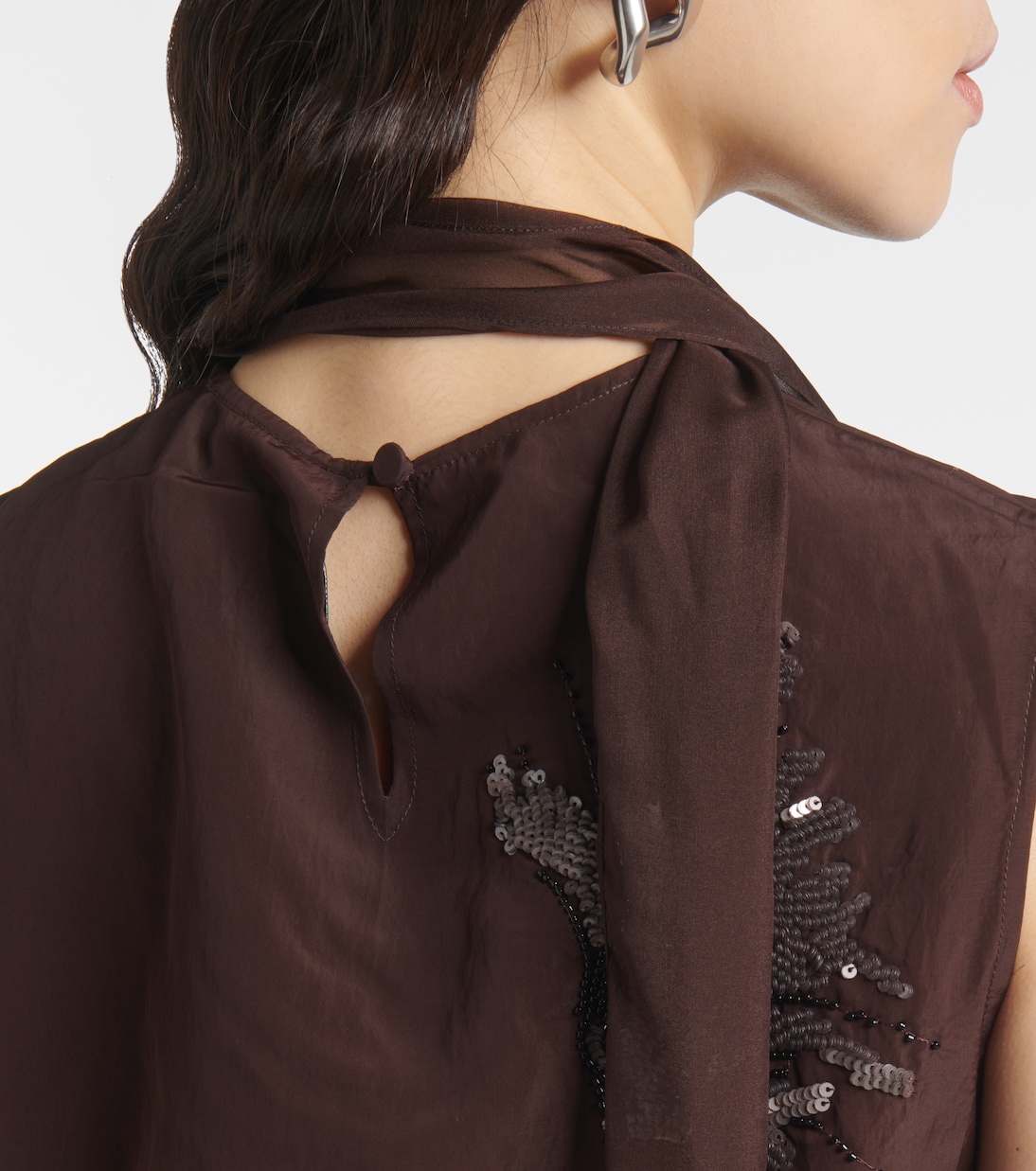 Top asimmetrico con sciarpa | Jacques Wei