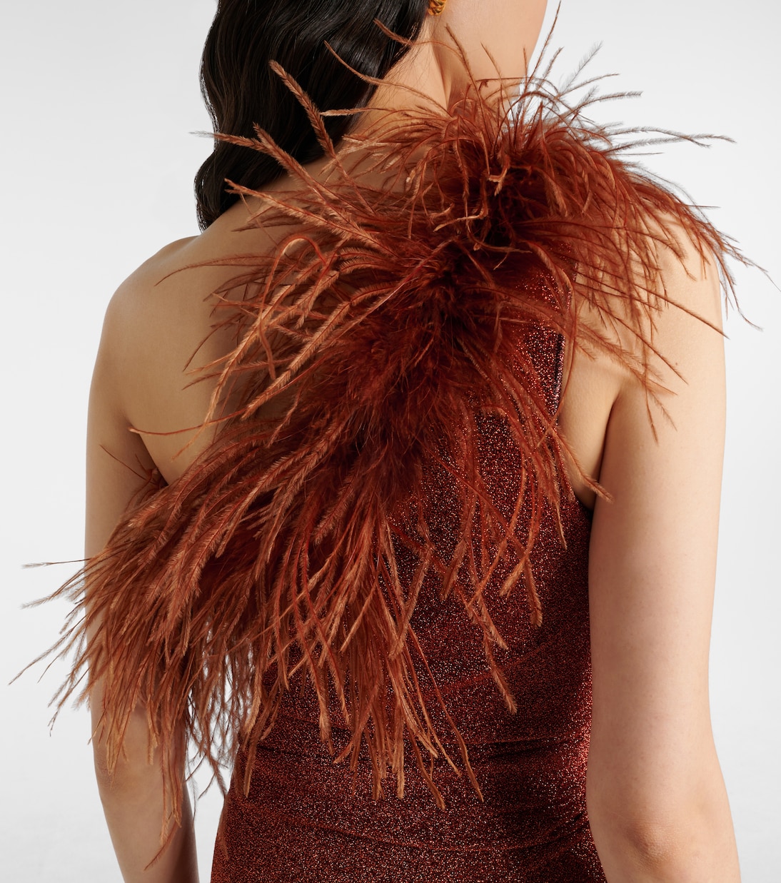 Abito lungo Lumière Plumage con lamè | Oséree