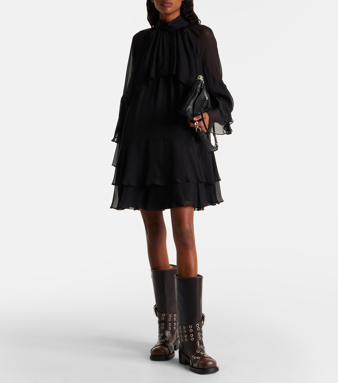 Buckle Belt embellished leather biker boots | Mach & Mach