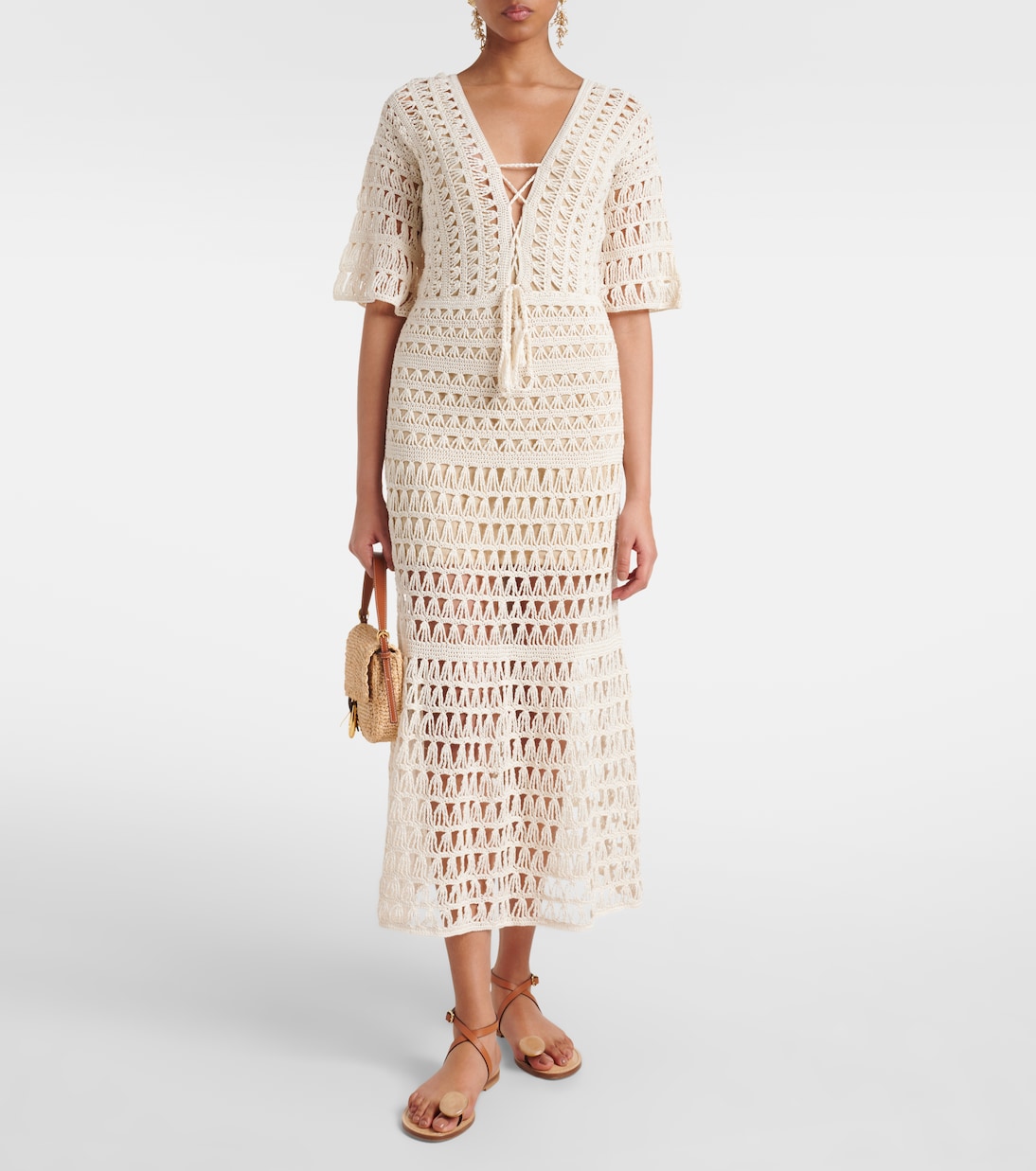 Abito lungo in crochet di cotone | Anna Kosturova