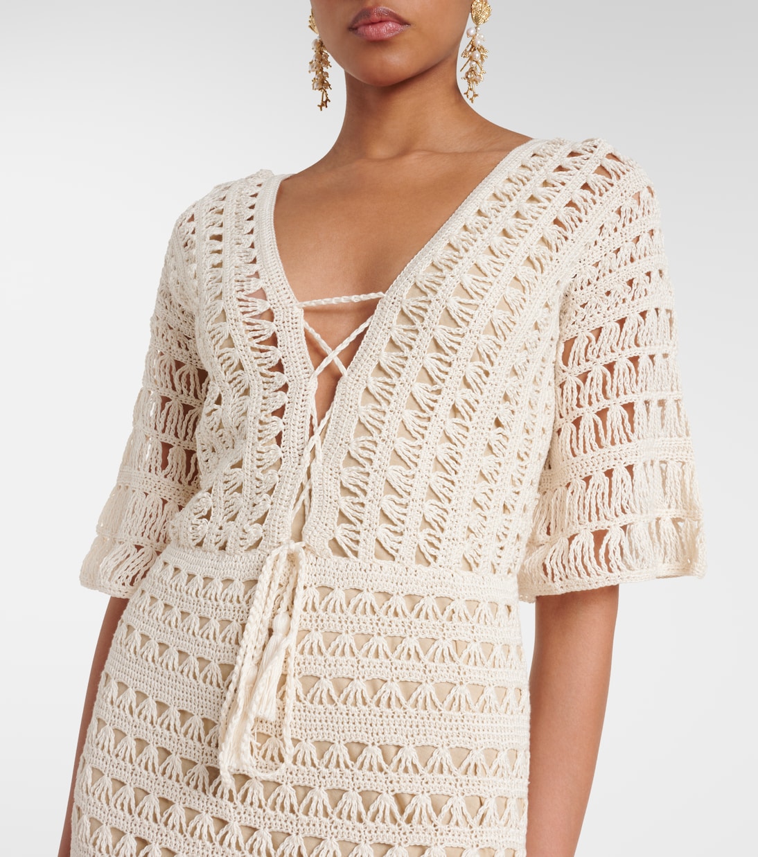 Abito lungo in crochet di cotone | Anna Kosturova