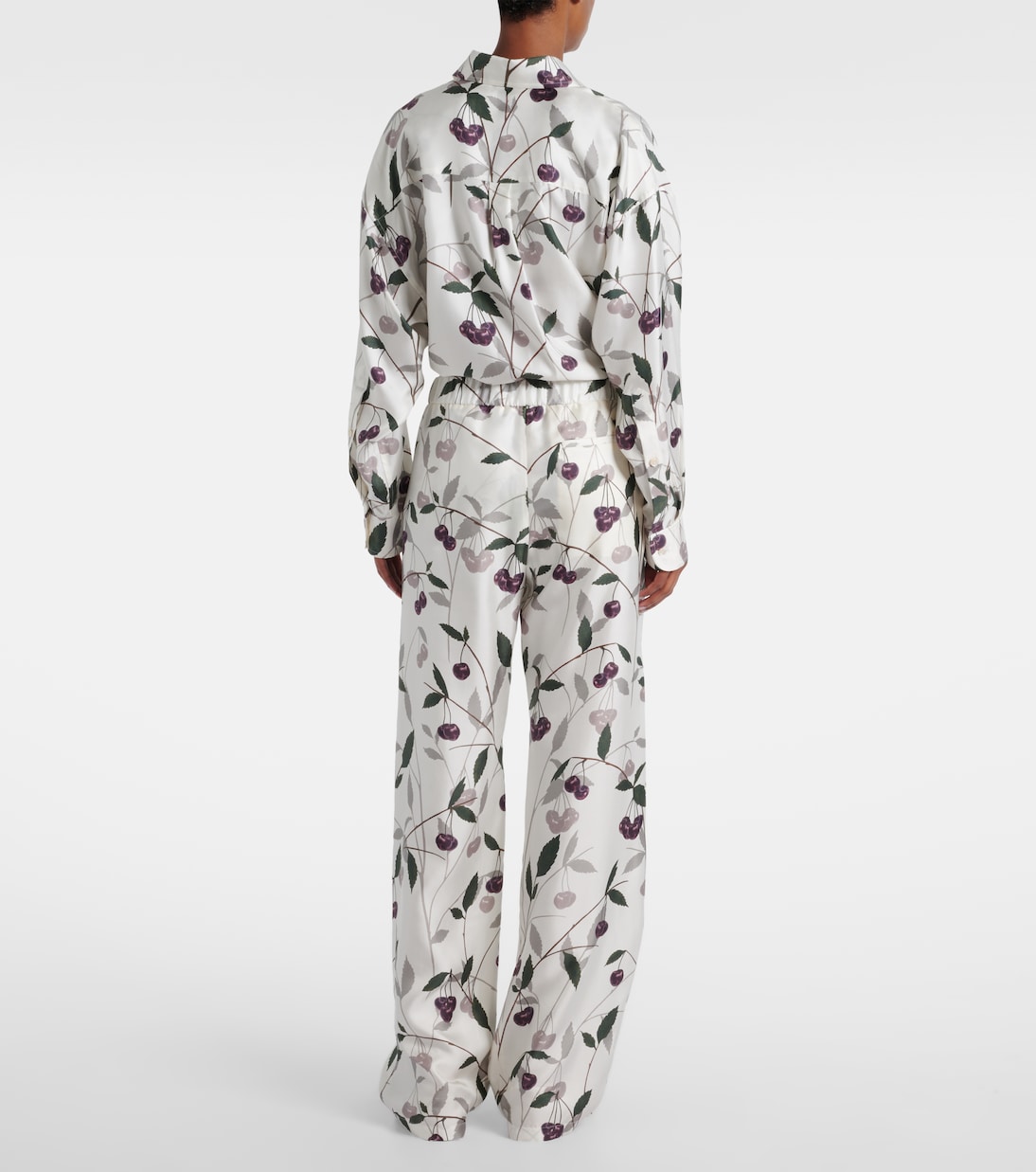 Printed silk twill wide-leg pants | Stella McCartney